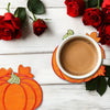 Festive Pumpkin Wooden Coaster