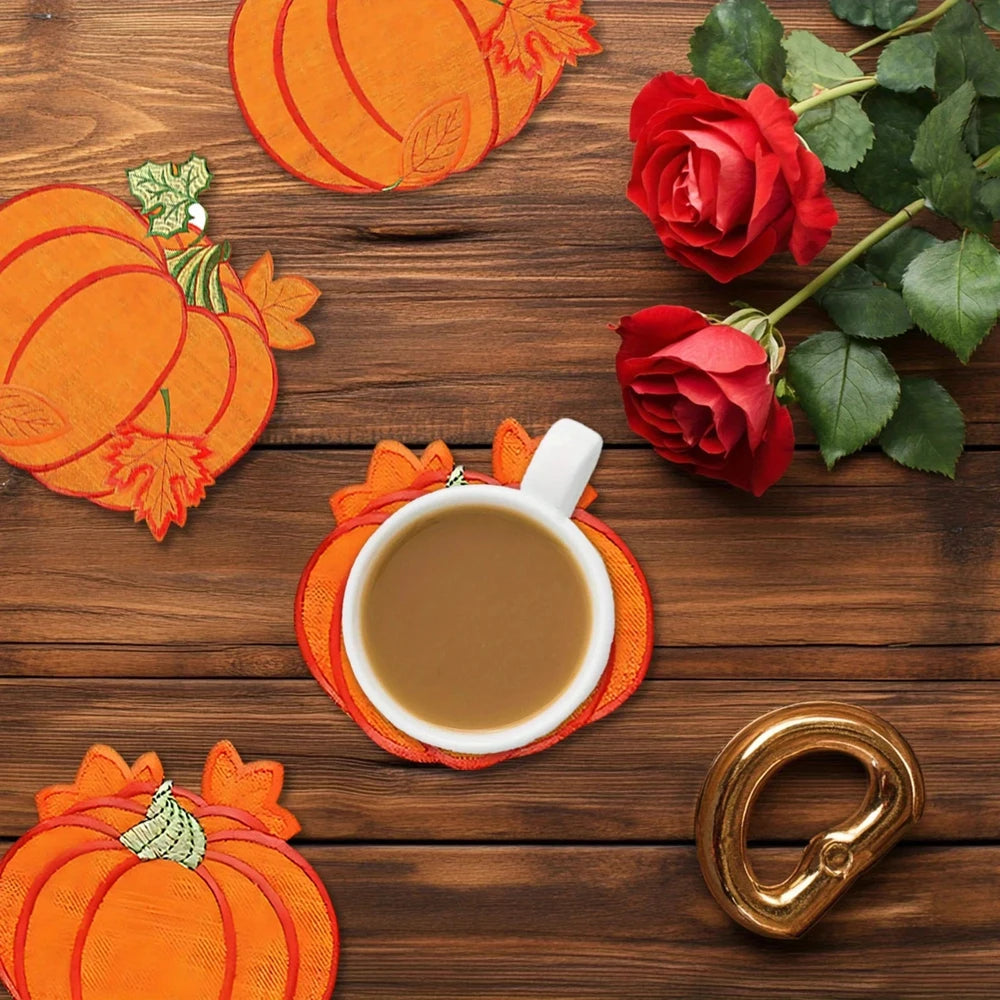 Festive Pumpkin Wooden Coaster